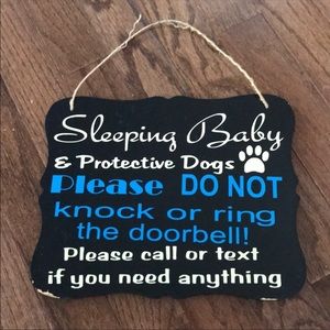 Baby door sign